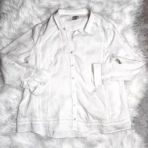 Anthropologie Holding Horses white lace top